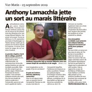 Anthony Lamacchia jette un sort au marais littéraire